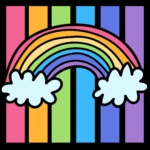Rainbow square graphic